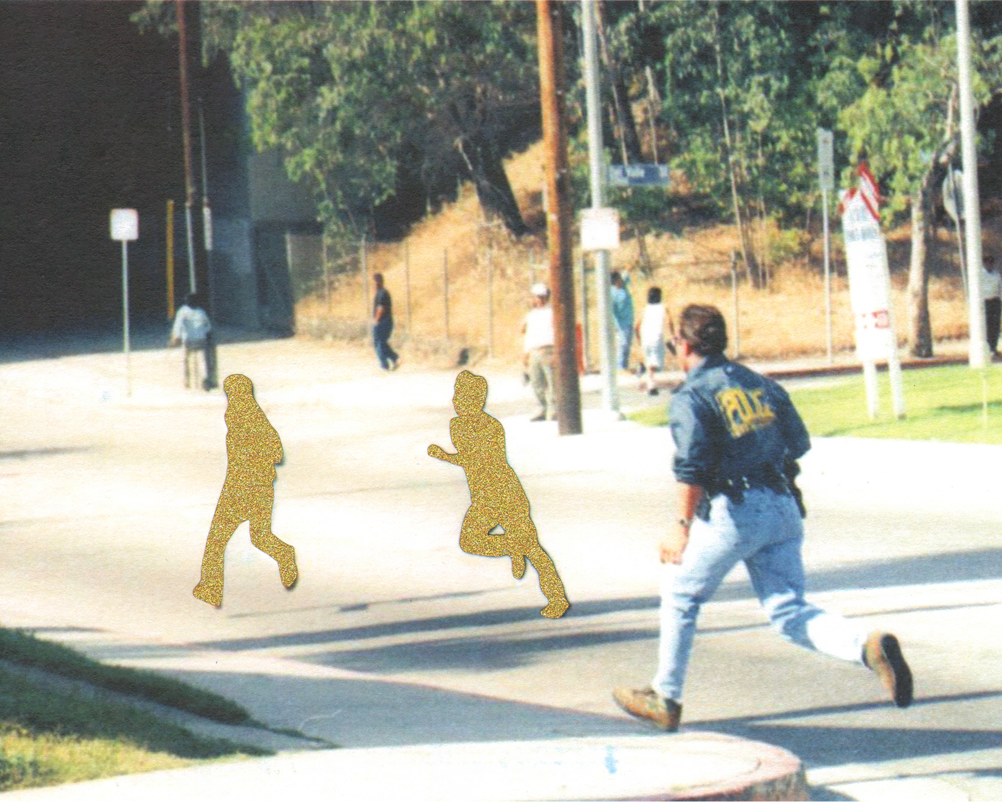 <em>Suspected illegal immigrants take flight during Monday's INS raid at Fallbrook Avenue and Ventura Boulevard. (Los Angeles Times / 1993)</em>